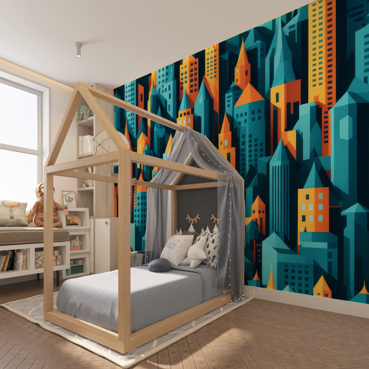Urban Skyline Teen Wallpaper | Murals Wallpaper