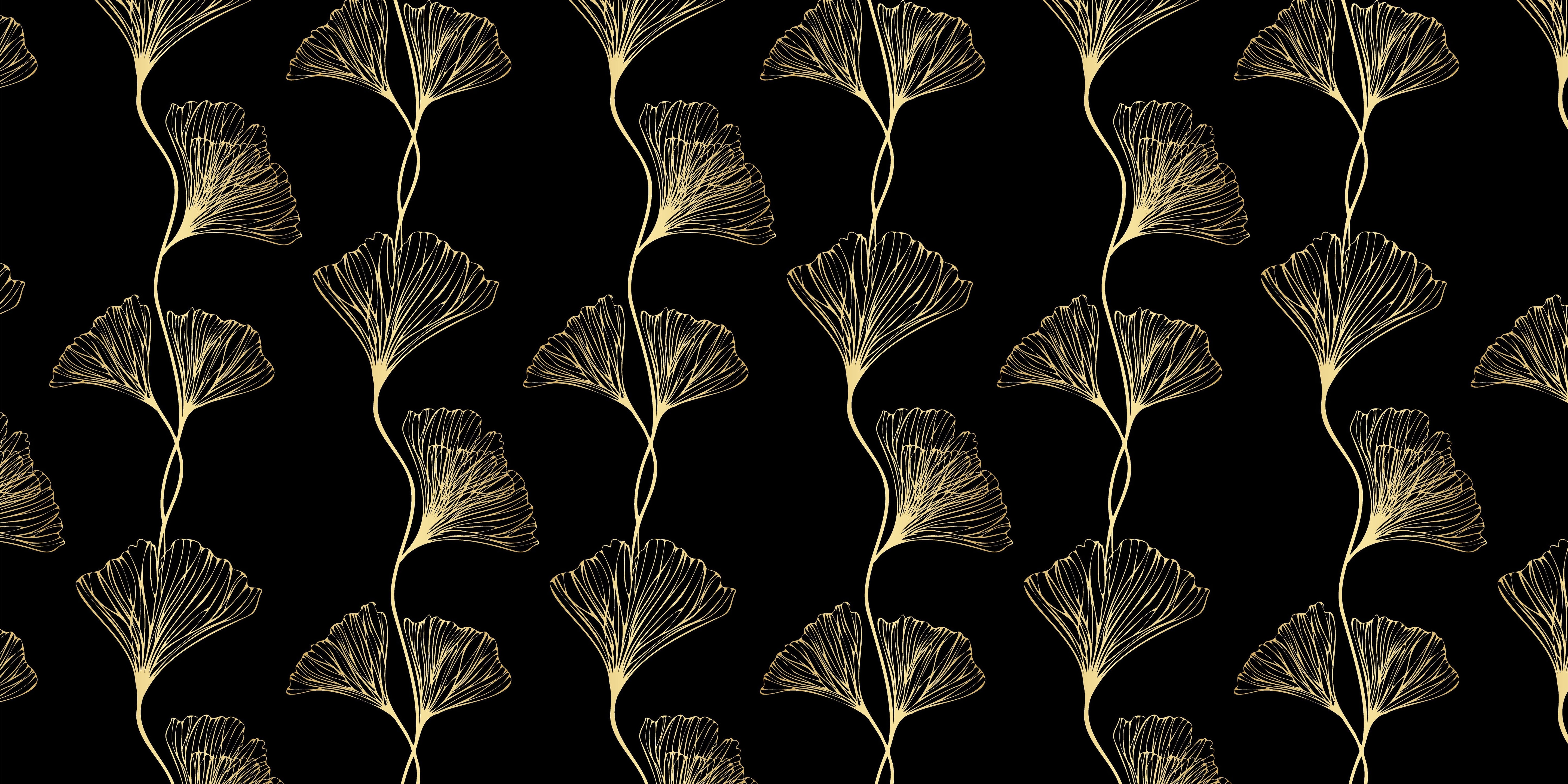 Ginkgo Gold Pattern Wallpaper | Murals Wallpaper