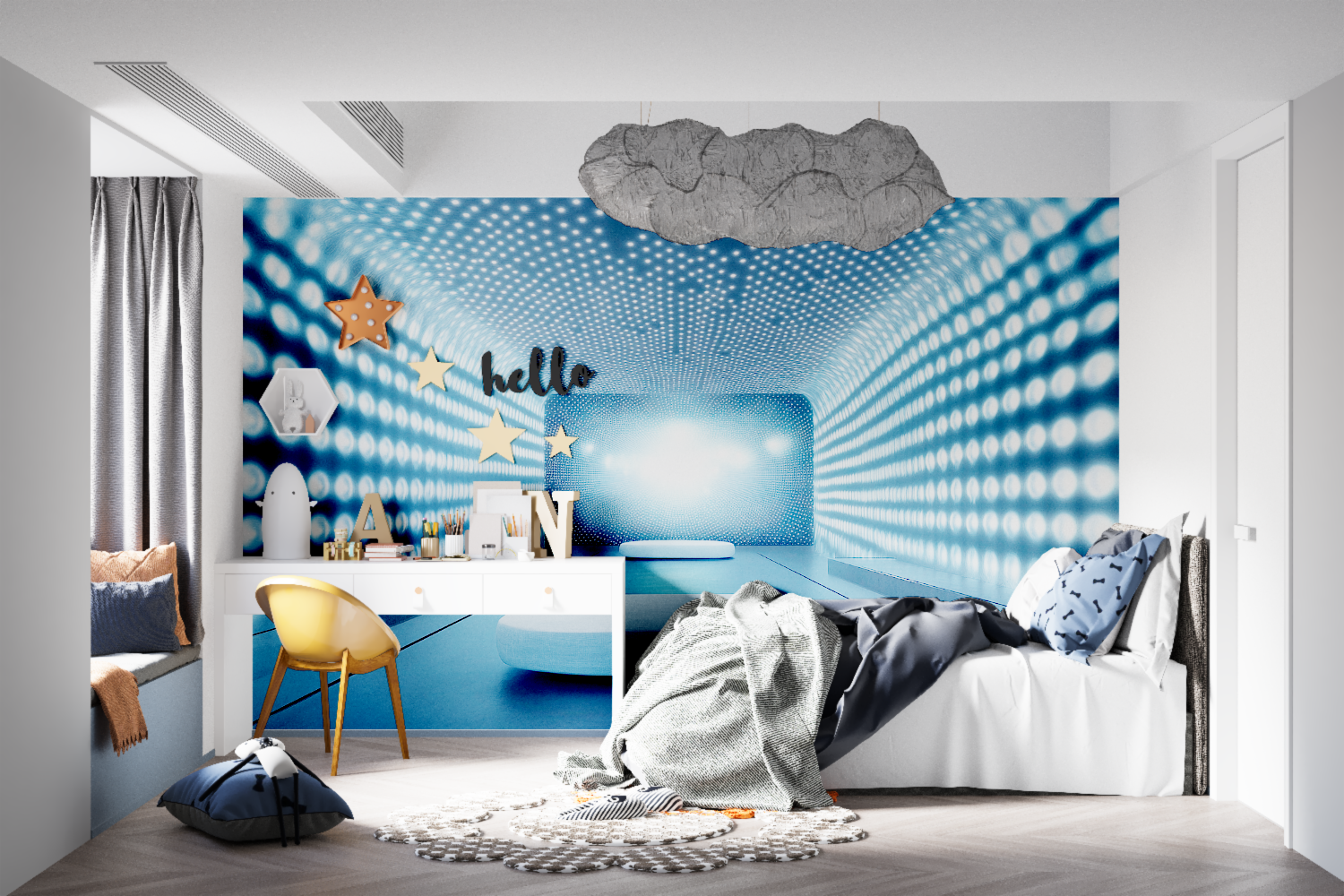 Futuristic Bedroom Wallpaper | Murals Wallpaper
