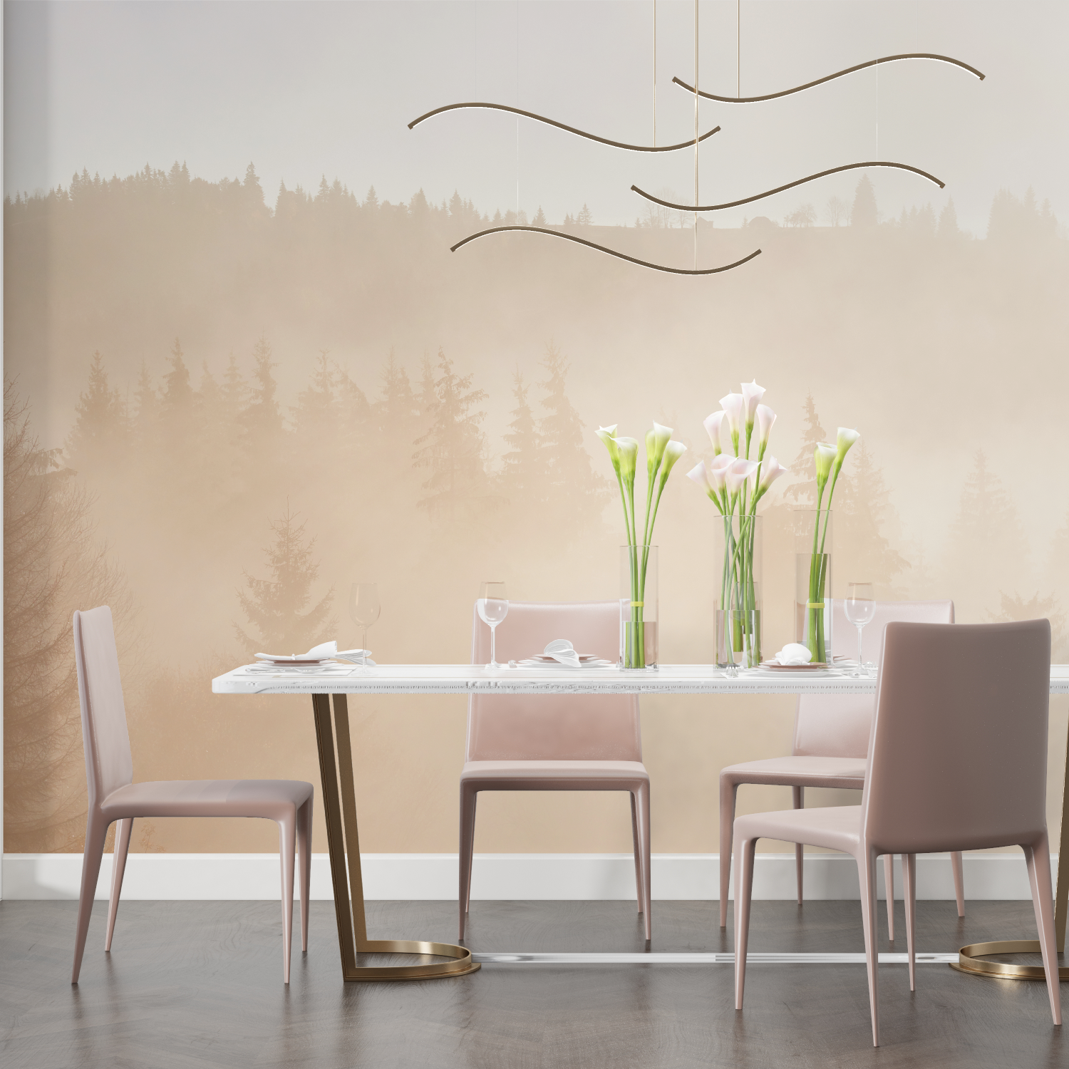 Cozy Misty Forest Wallpaper | Murals Wallpaper