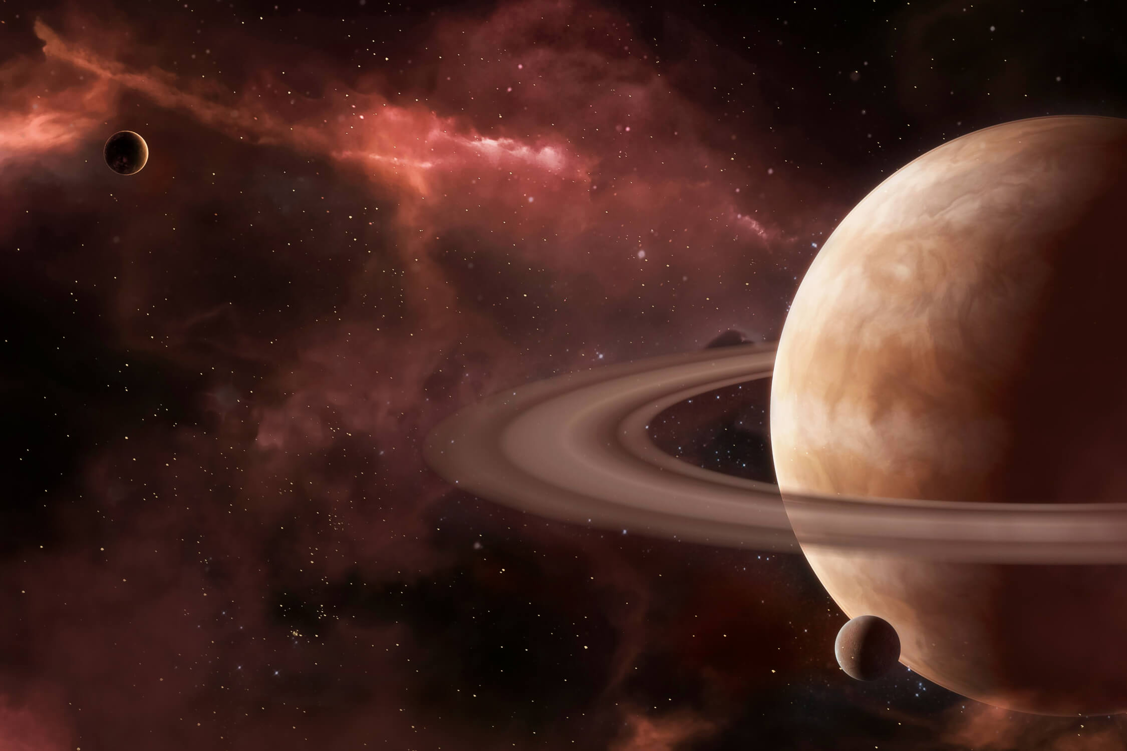 Moon Saturn Space Wallpaper Bedroom | Murals Wallpaper