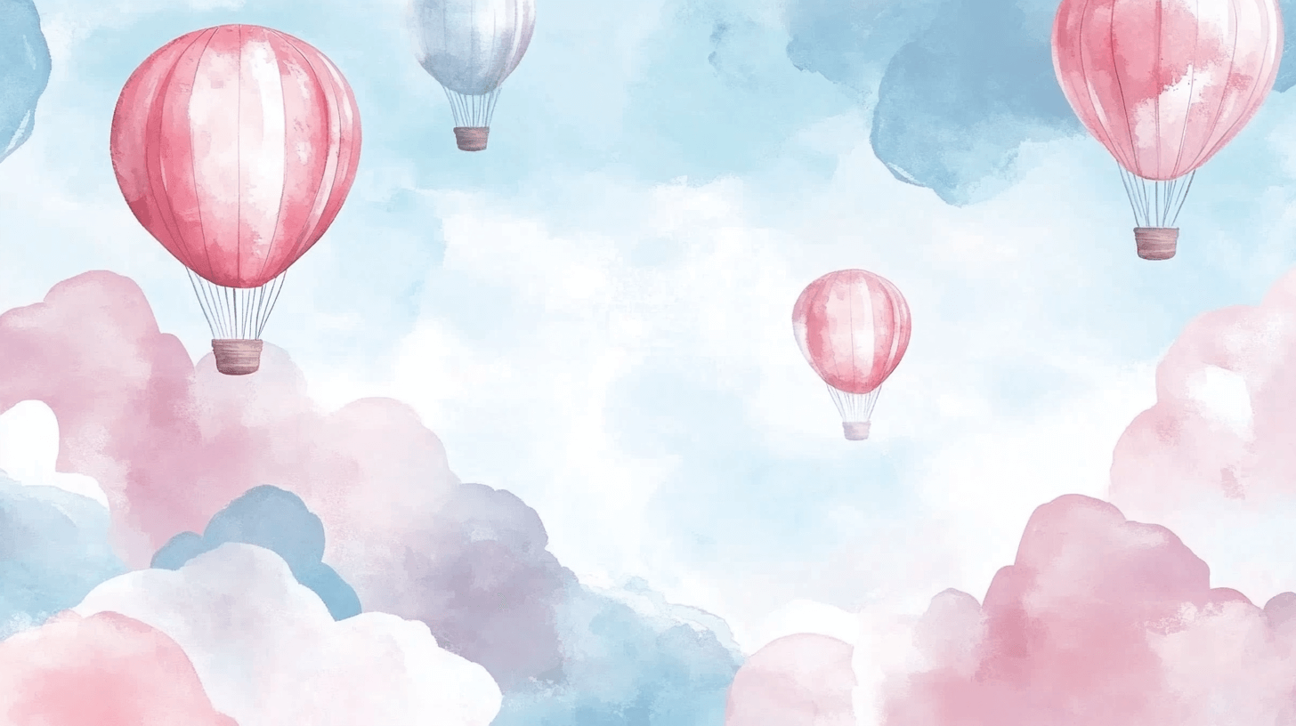 Hot Air Balloon and Spring Sky Wallpaper | Murals Wallpaper