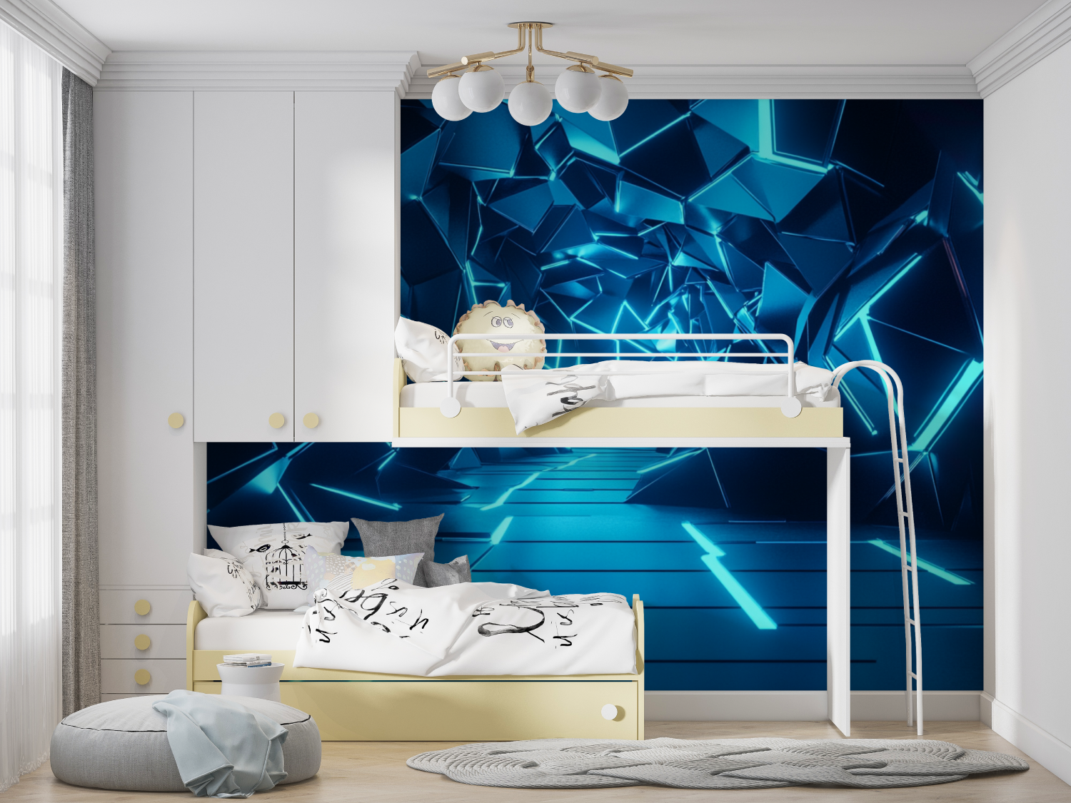 Fractured Neon Wallpaper | Murals Wallpaper