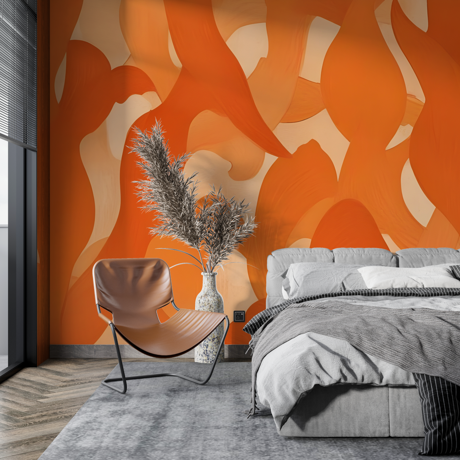 Tapete in Orangetönen | Wandtapete