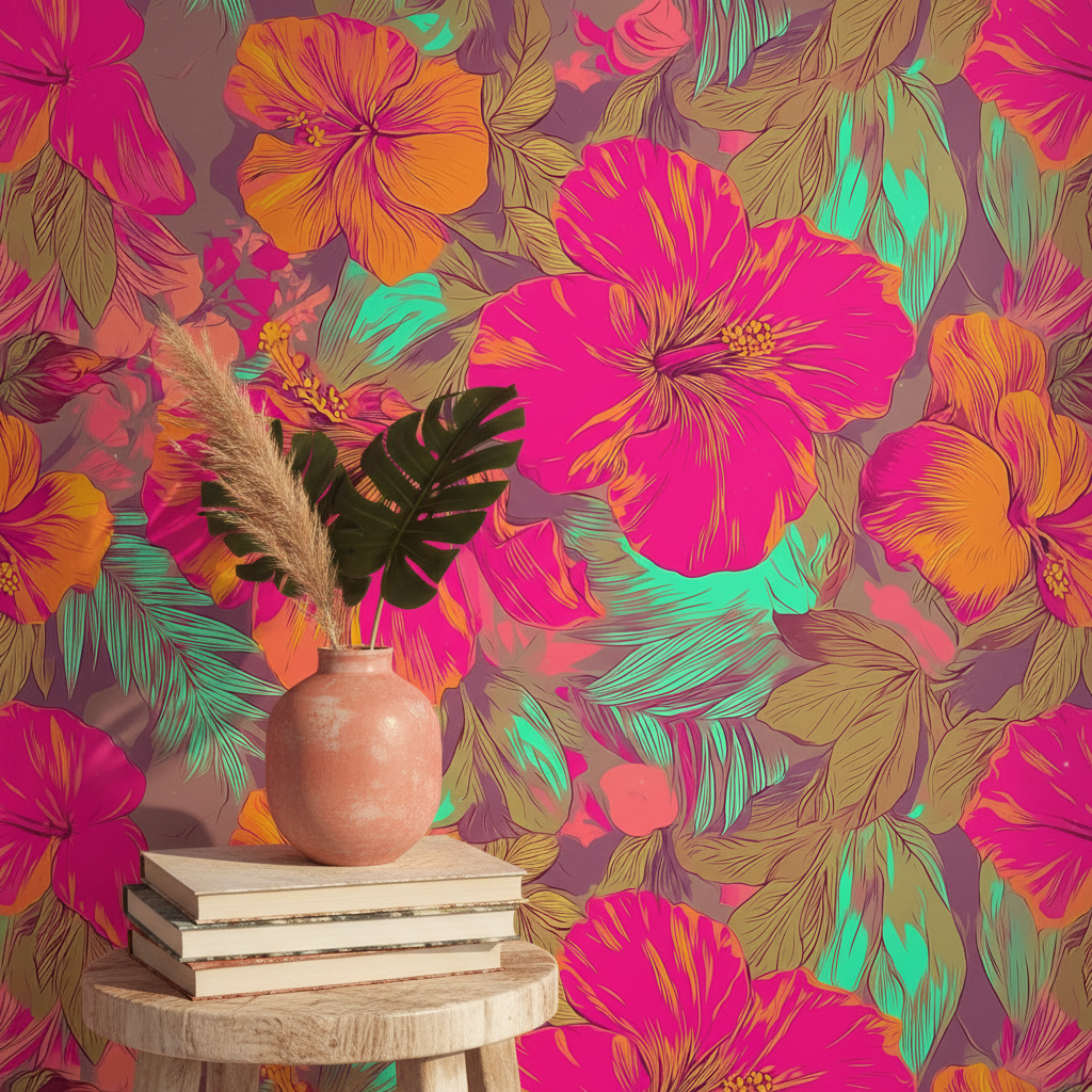 Soft Watercolor Green Leaves Mural Wallpaper