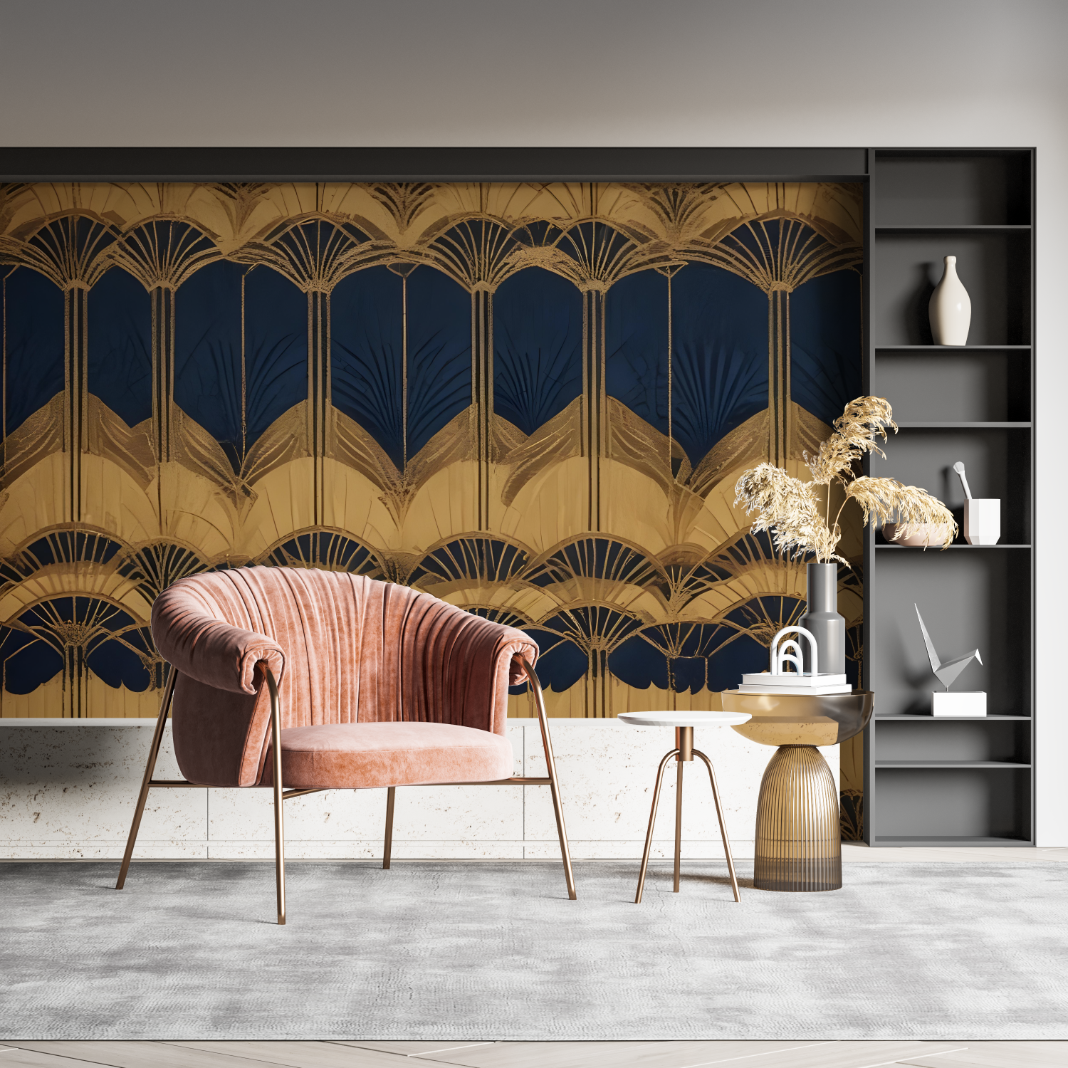 Art Deco Paradise Blue Wallpaper | Murals Wallpaper