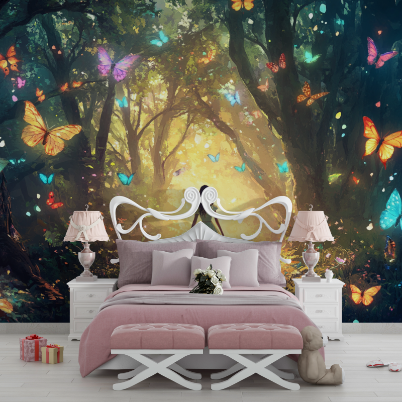 Princess Forest and Butterflies Wallpaper | Murals Wallpaper