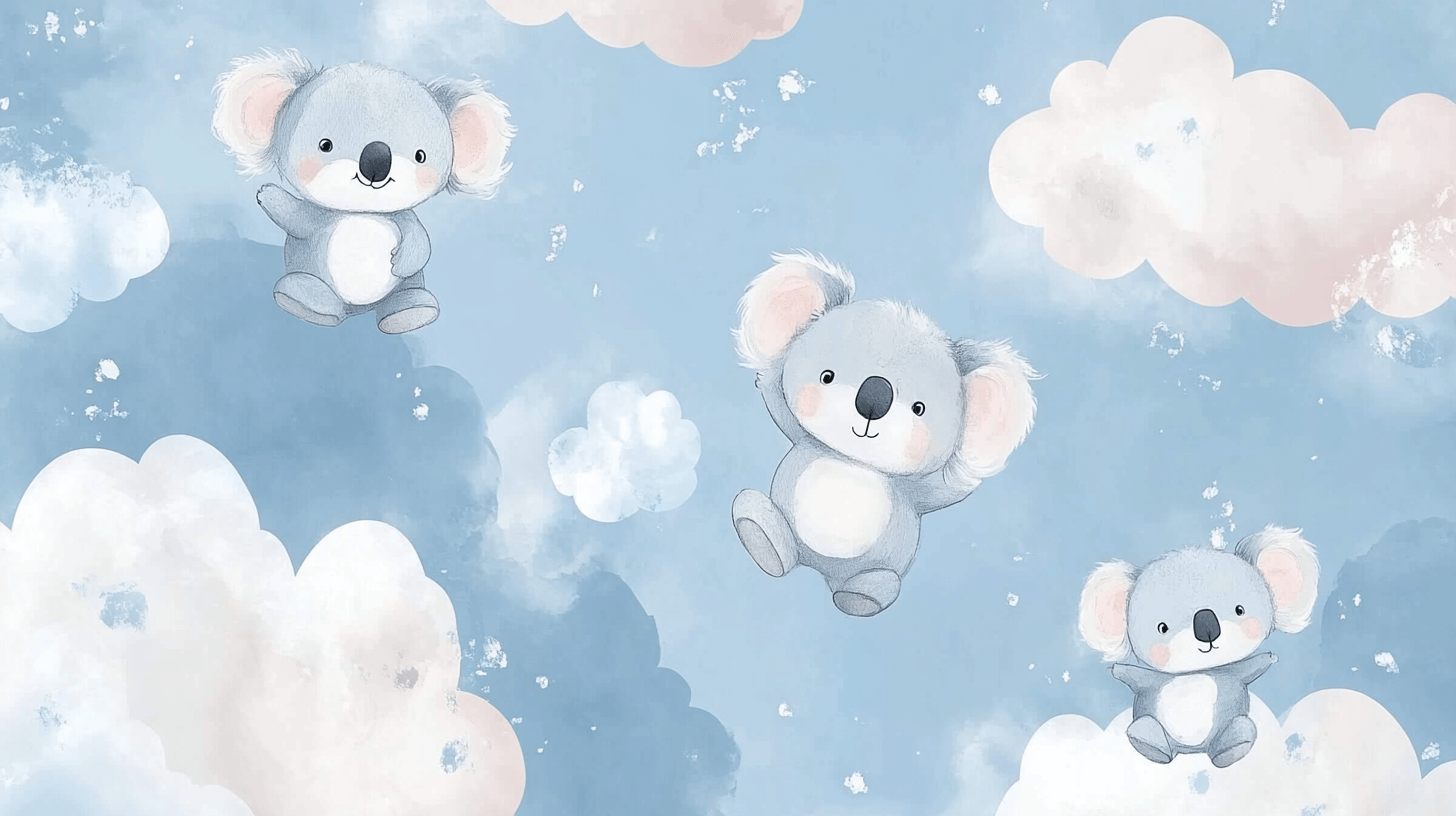 Koala Wallpaper on Pastel Sky Background | Murals Wallpaper