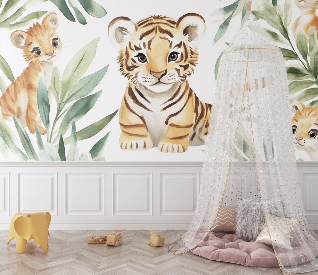 Tiger and Jungle Friends Wallpaper | Murals Wallpaper