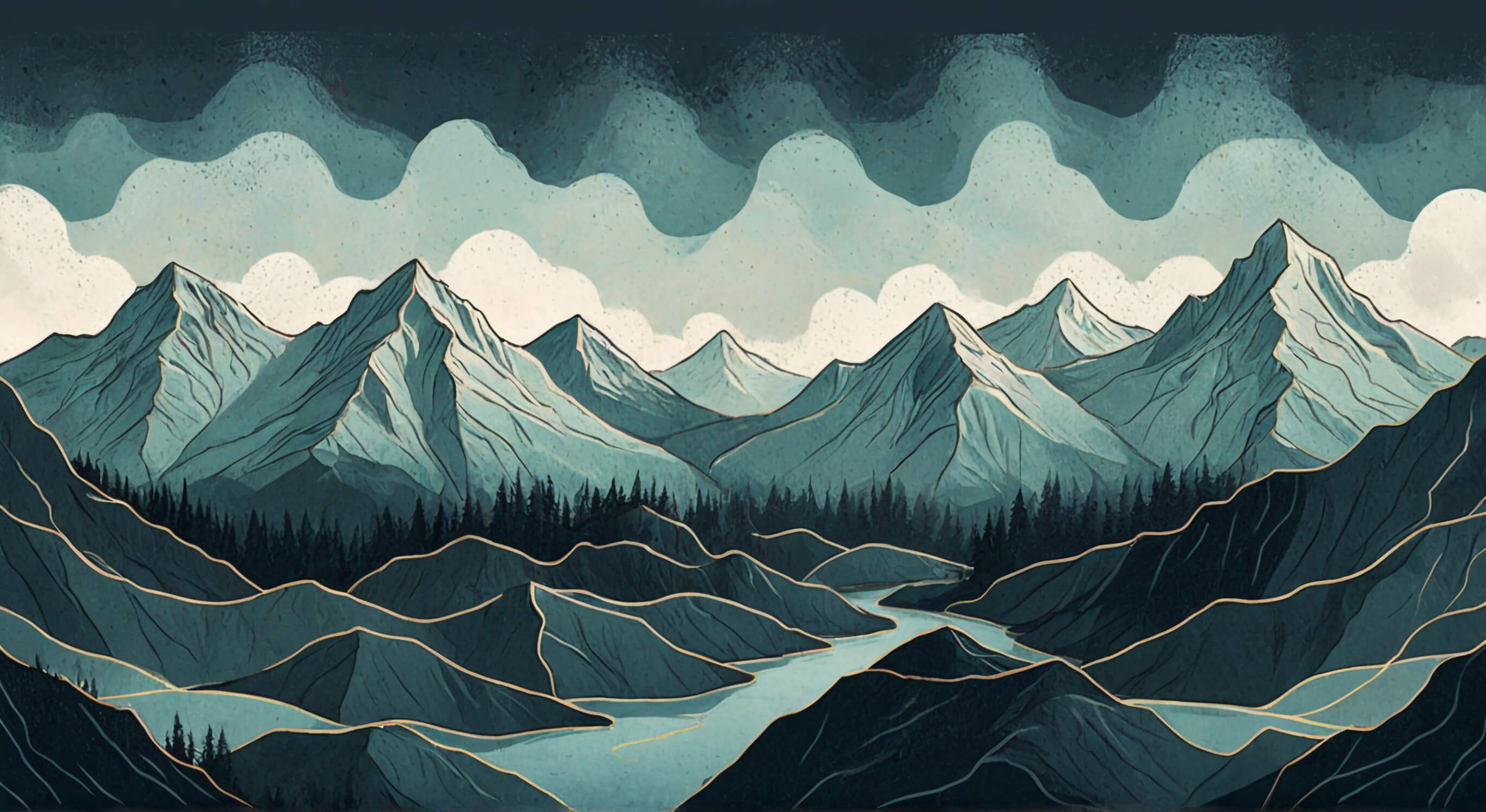Mountain Design Wallpaper Mural | Murals Wallpaper