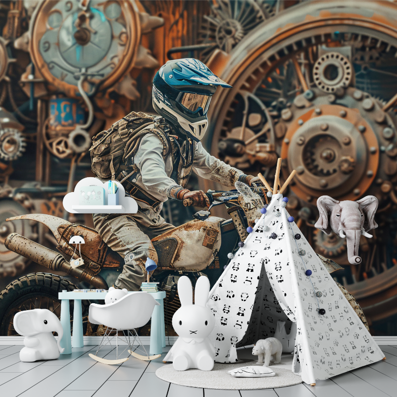 Industrielle Motocross-Tapete | Wandbilder