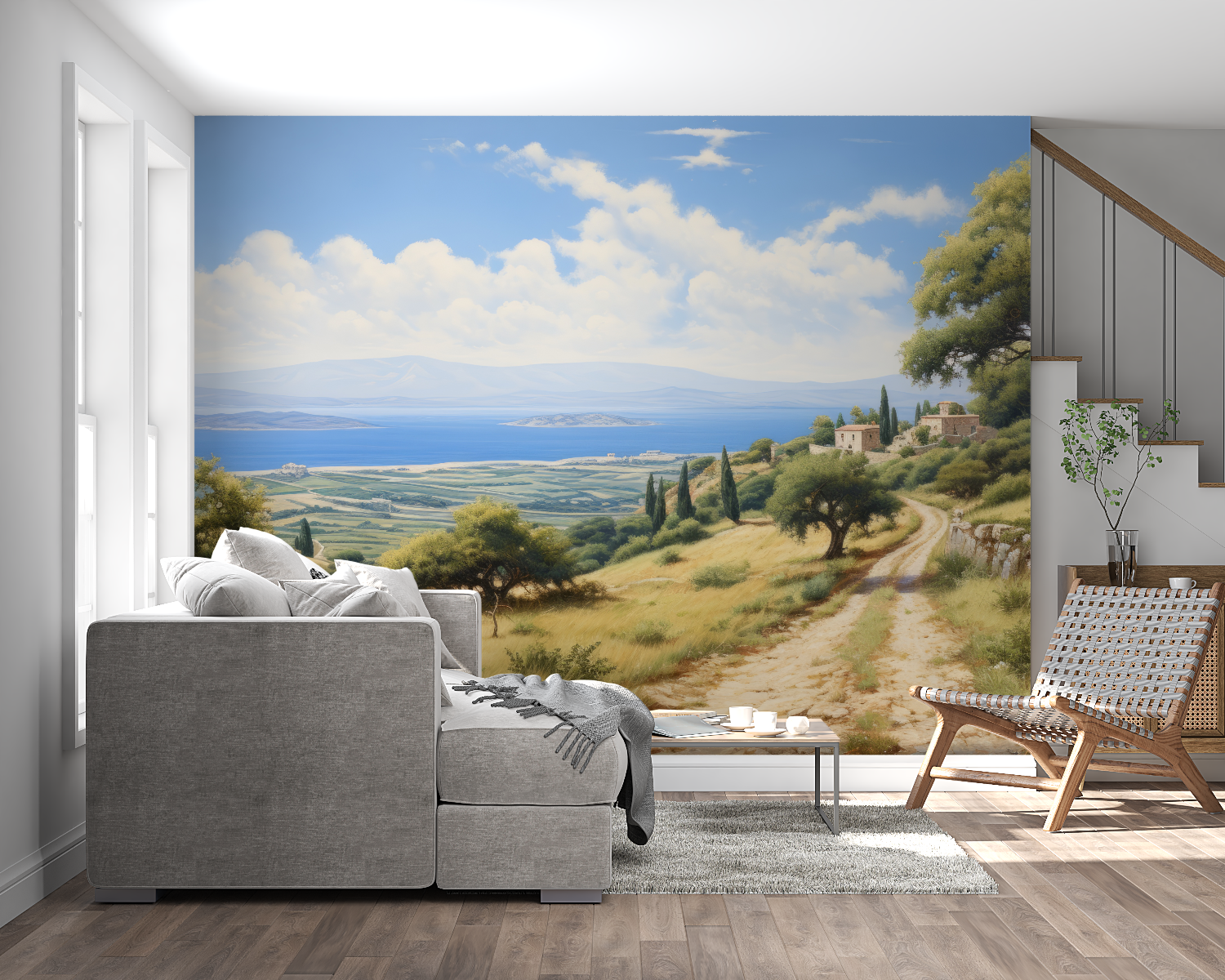 Mediterranean Watercolor Mural Wallpaper | Murals Wallpaper