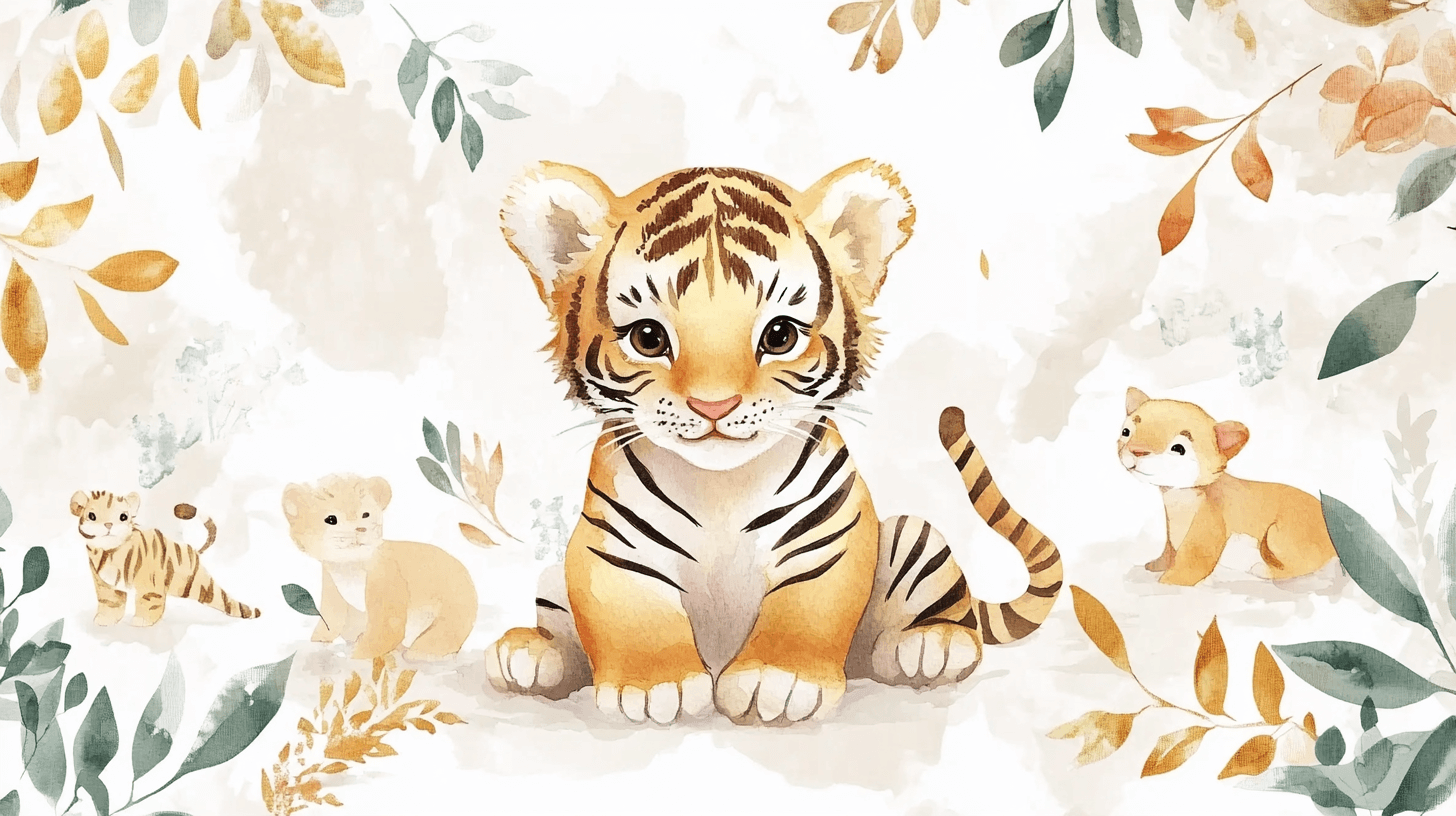 Tiger and Forest Animals Wallpaper | Murals Wallpaper