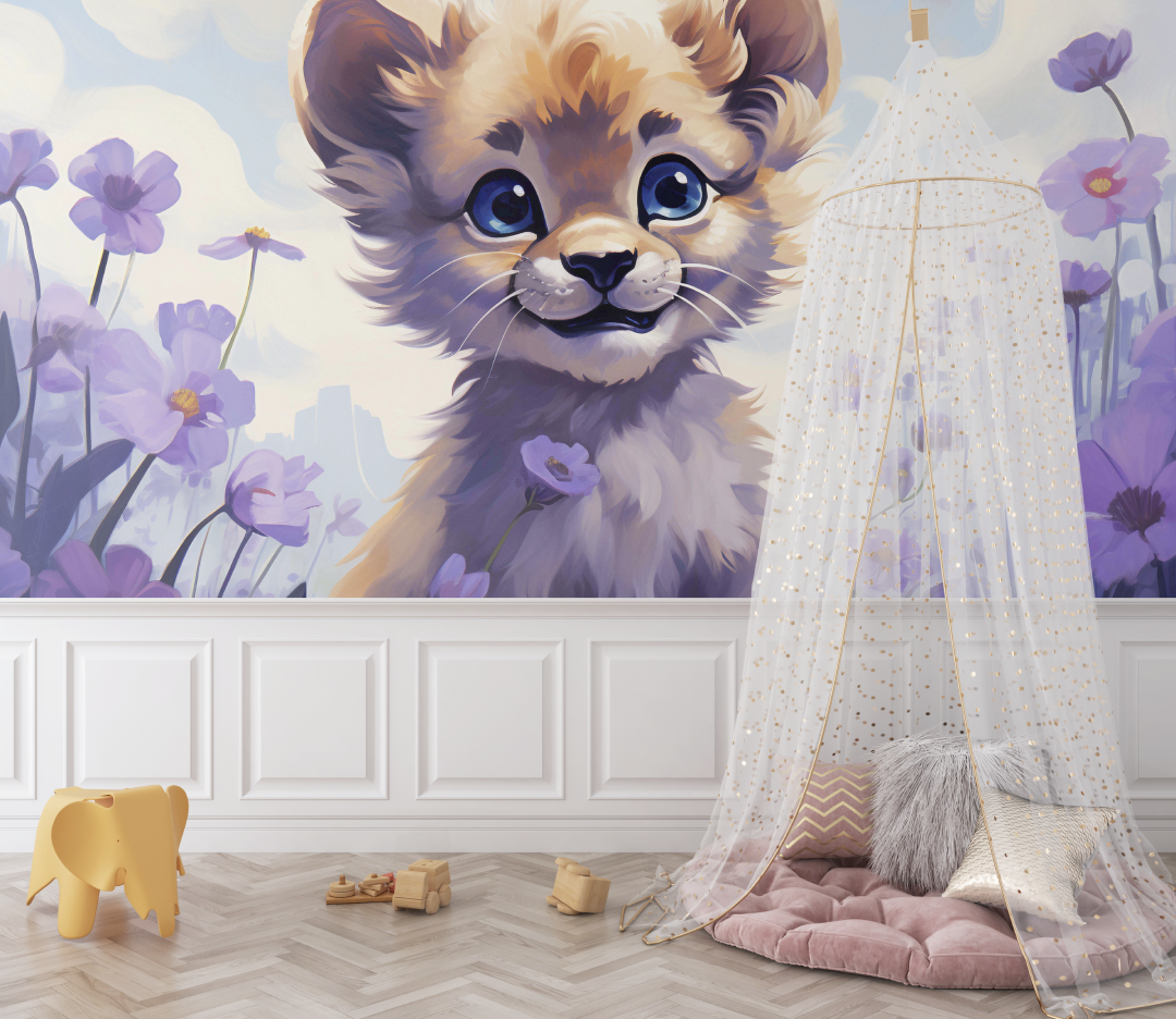 Purple Lion Wallpaper | Murals Wallpaper