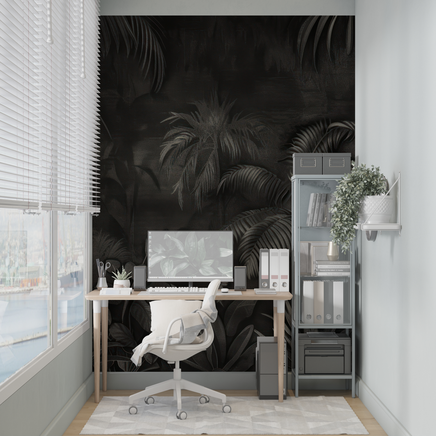Black Tropical Wallpaper | Murals Wallpaper