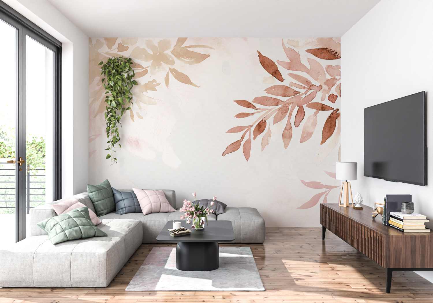 Watercolor Wallpaper Natural Tones | Murals Wallpaper