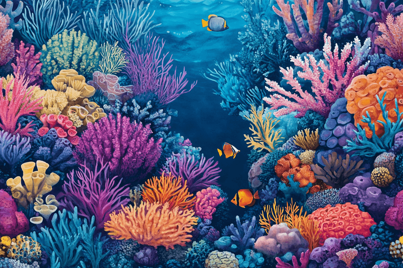 Coral Reef and Colorful Fish Wallpaper | Murals Wallpaper