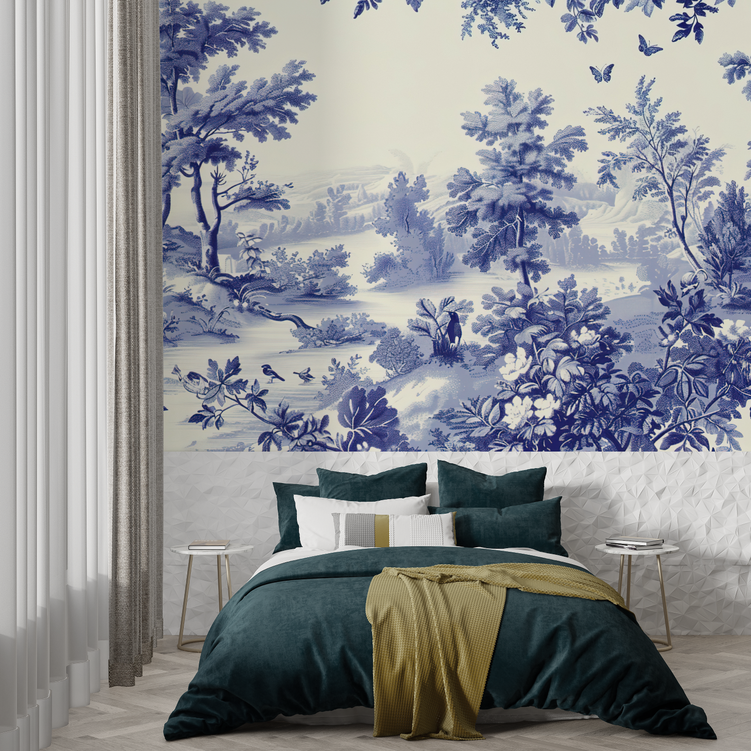 Toile De Jouy Wallpaper Print | Murals Wallpaper