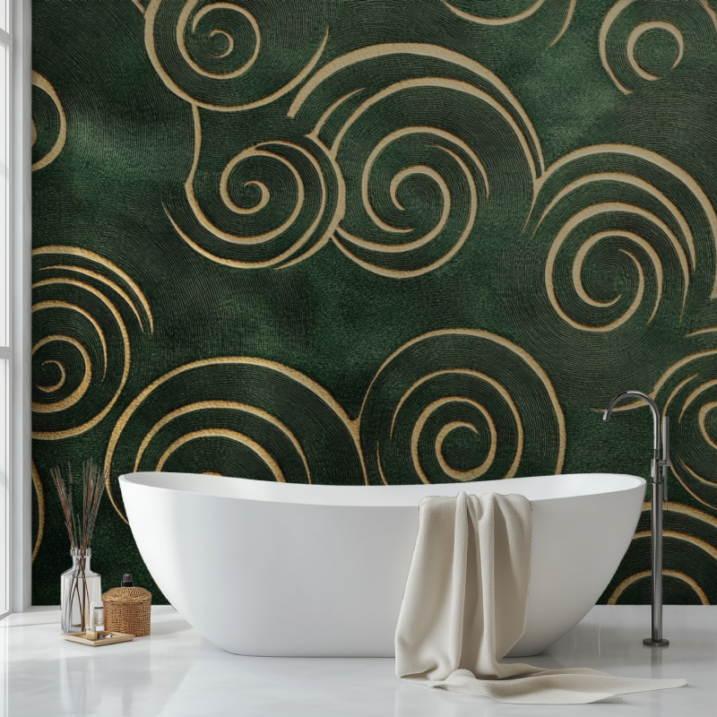 Khaki Green Vintage Wallpaper | Murals Wallpaper