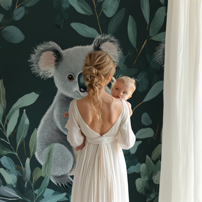 Koala Wallpaper in a Leaf Dance | Murals Wallpaper