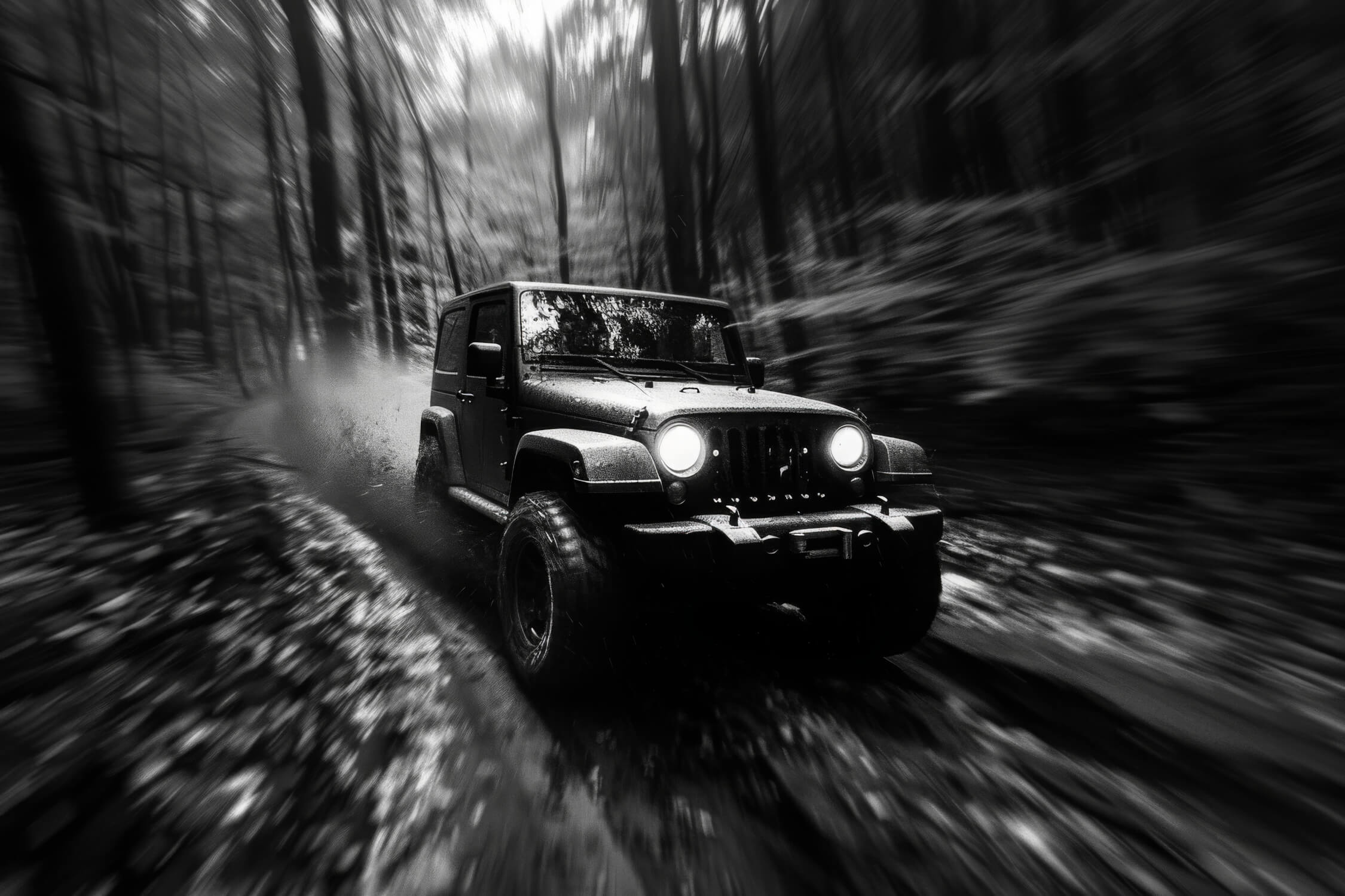 Black and White Car Photo Wallpaper | Murals Wallpaper
