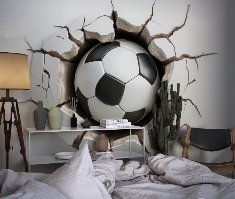 3D-Fußballtapete | Wandbildtapete