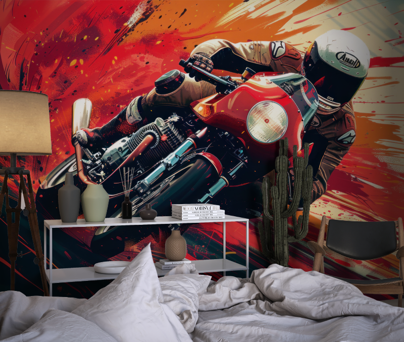 3D Tapete Jugendzimmer Motorrad | Wandbilder Tapete
