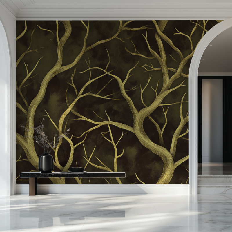 Tree Drawing Wallpaper | Murals Wallpaper