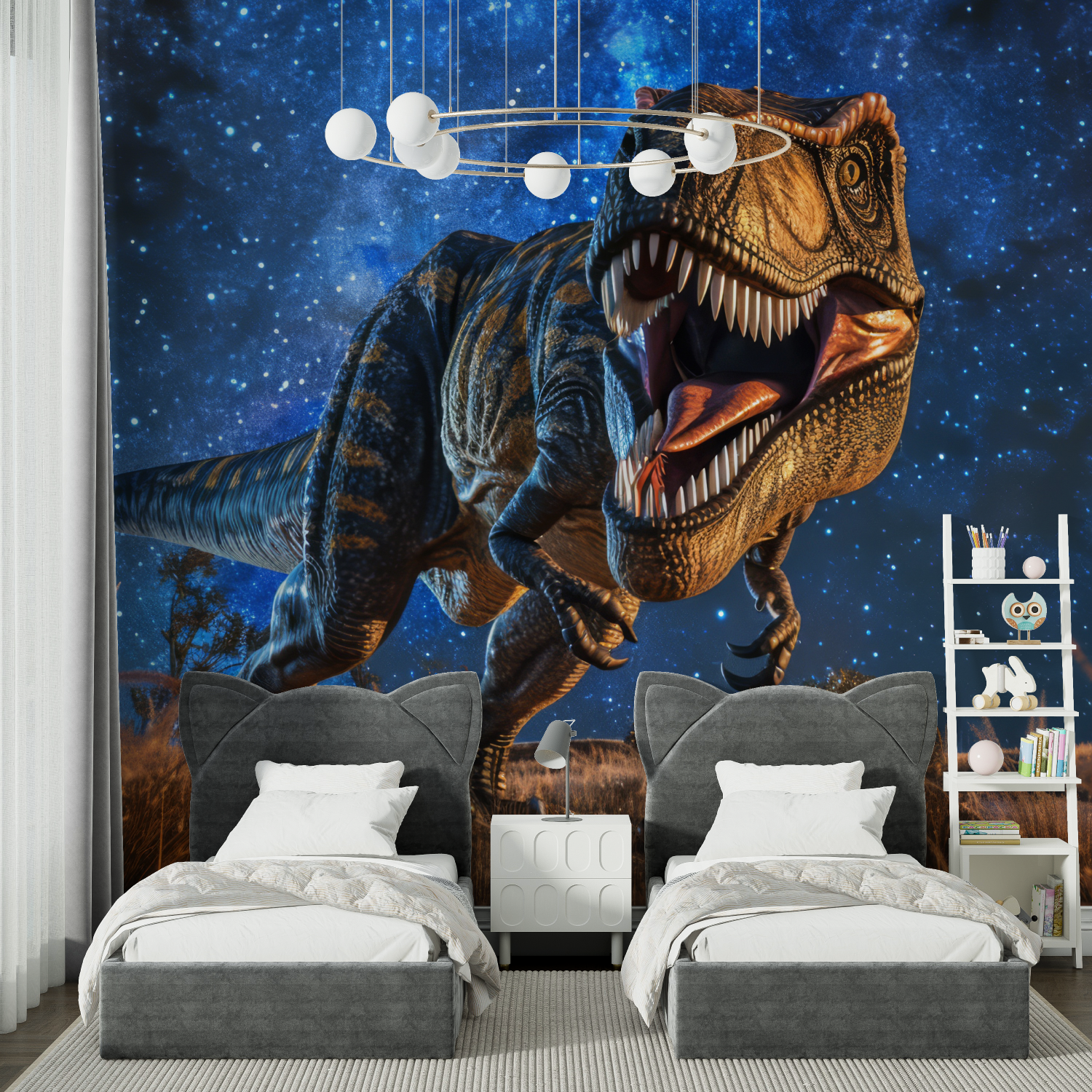 Starry Sky Dinosaur Wallpaper | Murals Wallpaper