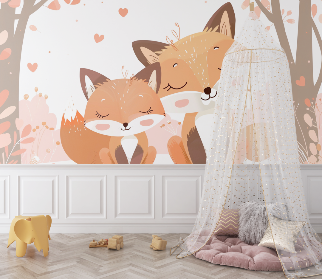 Fox Couple Wallpaper | Murals Wallpaper