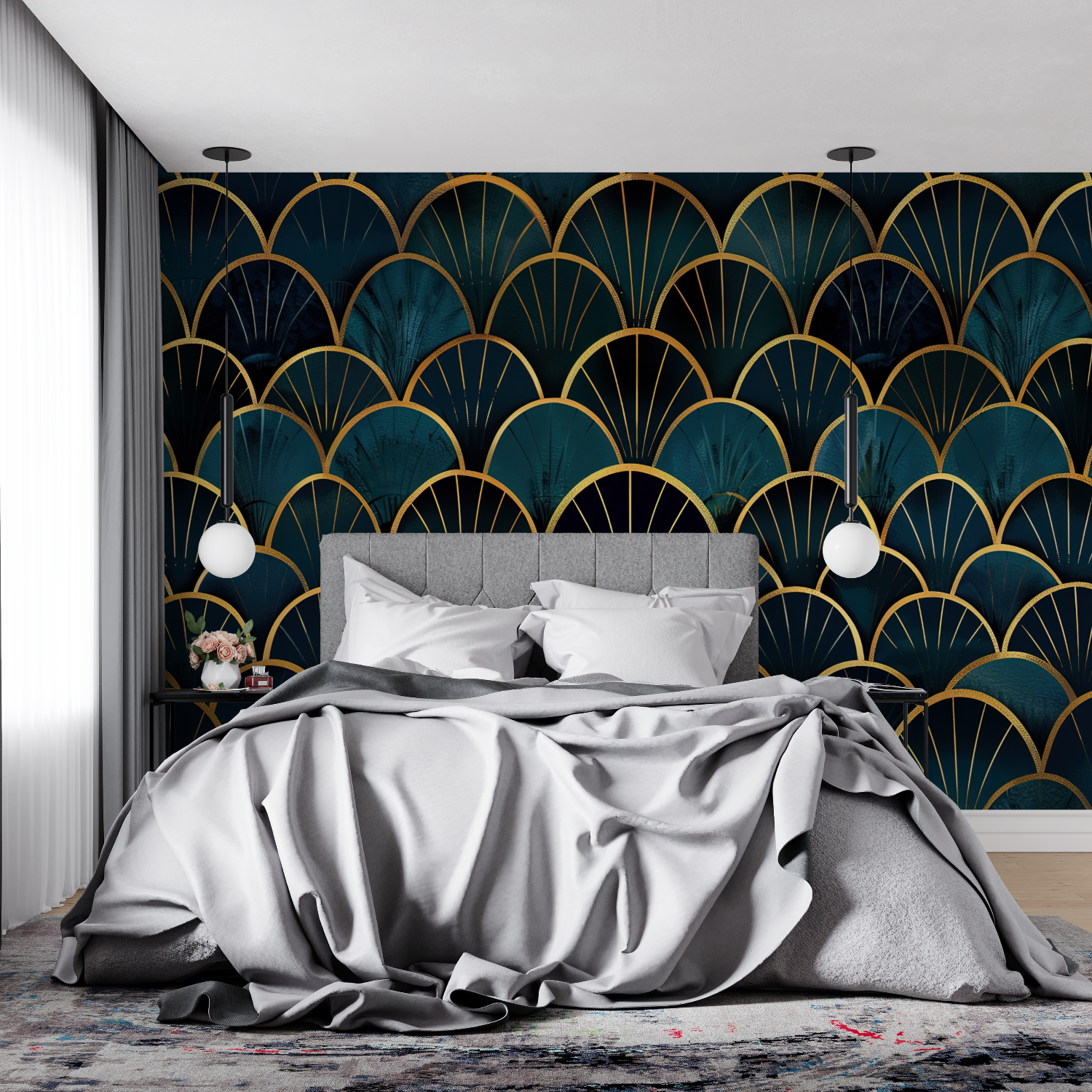 Elegant Shells Art Deco Wallpaper | Murals Wallpaper
