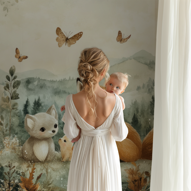 Fuchs und sanfter Wald Tapete | Murals Tapete