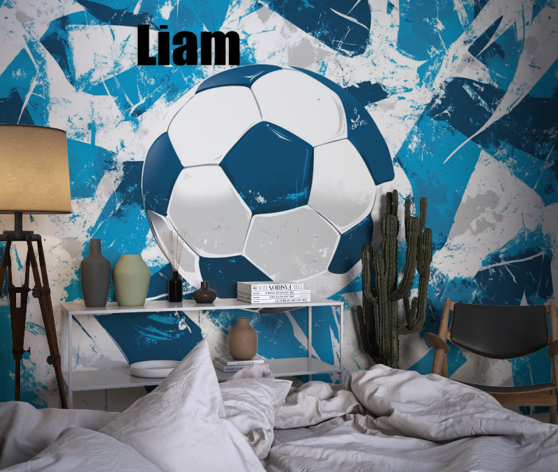 Personalisierte Namens-Tapete Fußball | Murals Tapeten