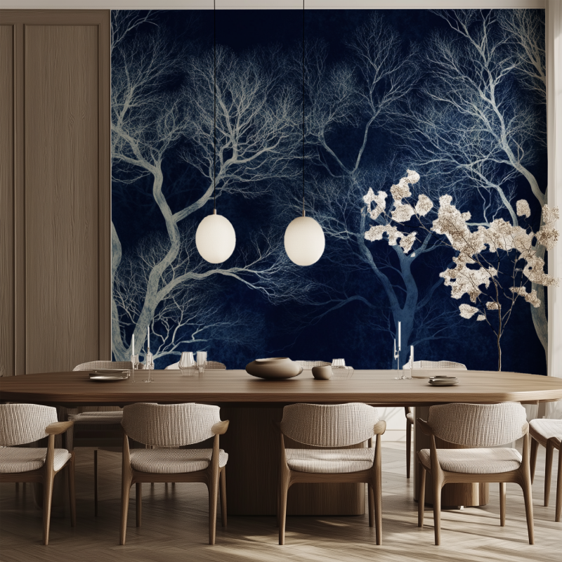 Nocturnal White Tree Wallpaper | Murals Wallpaper