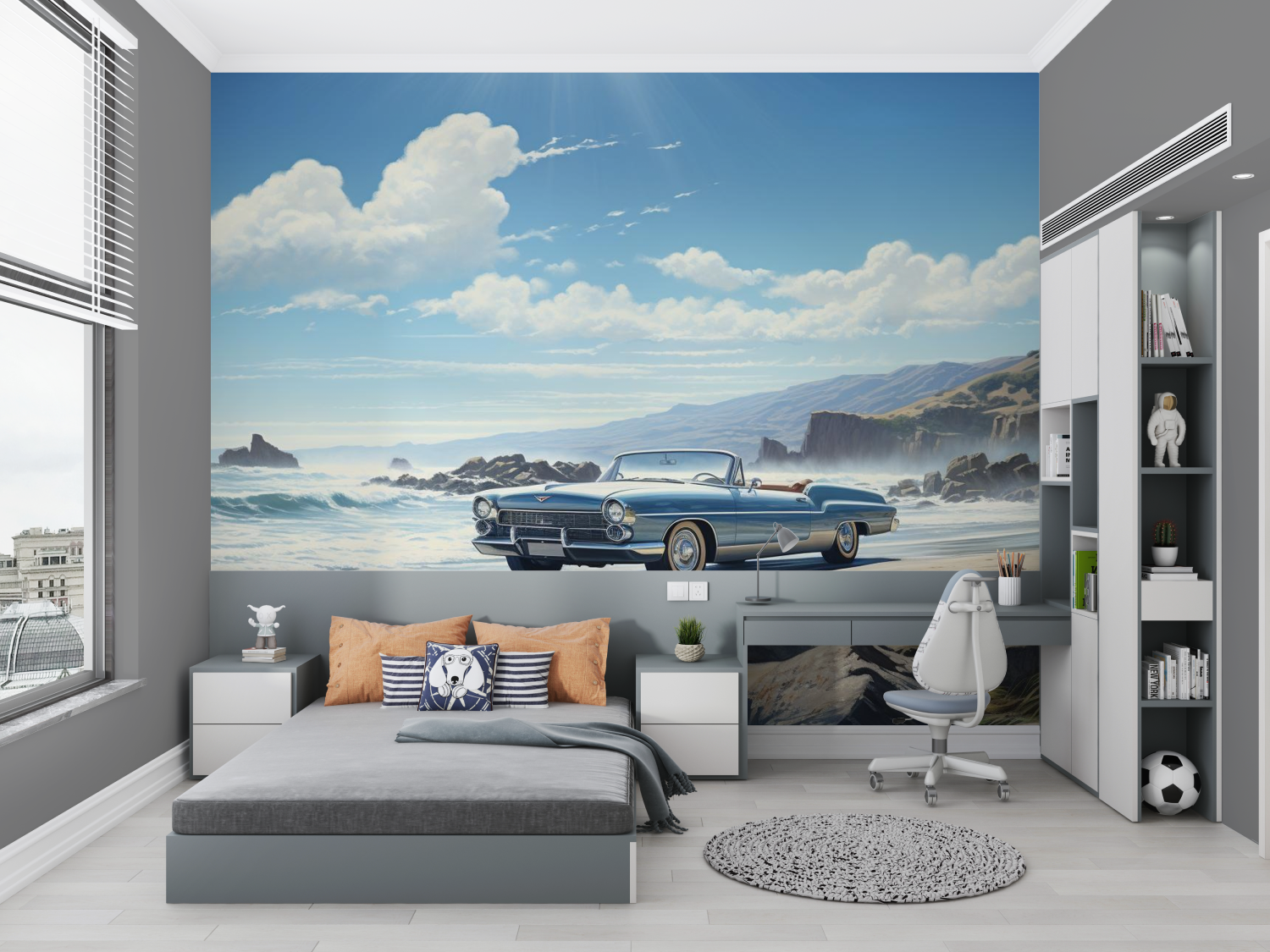 Blue Cuban Car Wallpaper | Murals Wallpaper