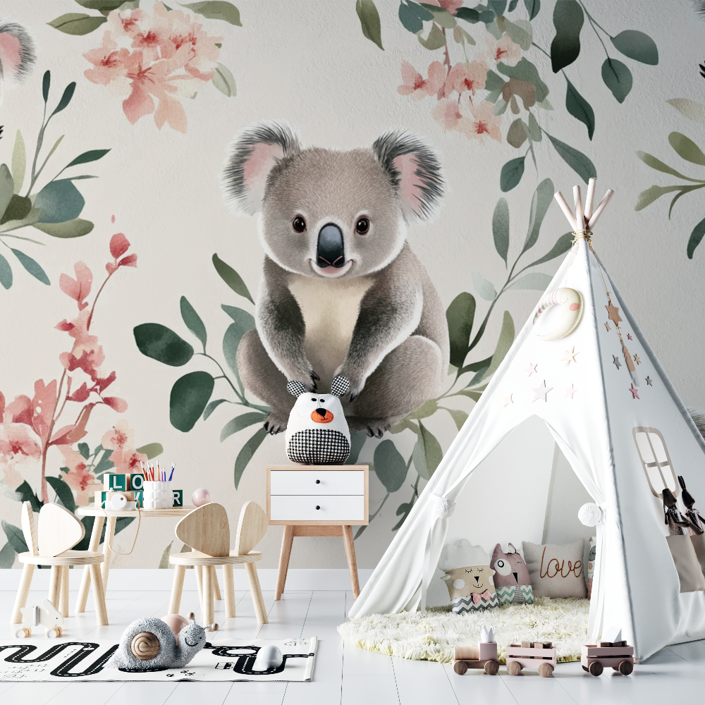 Koala Wallpaper and Silk Ribbon | Murals Wallpaper