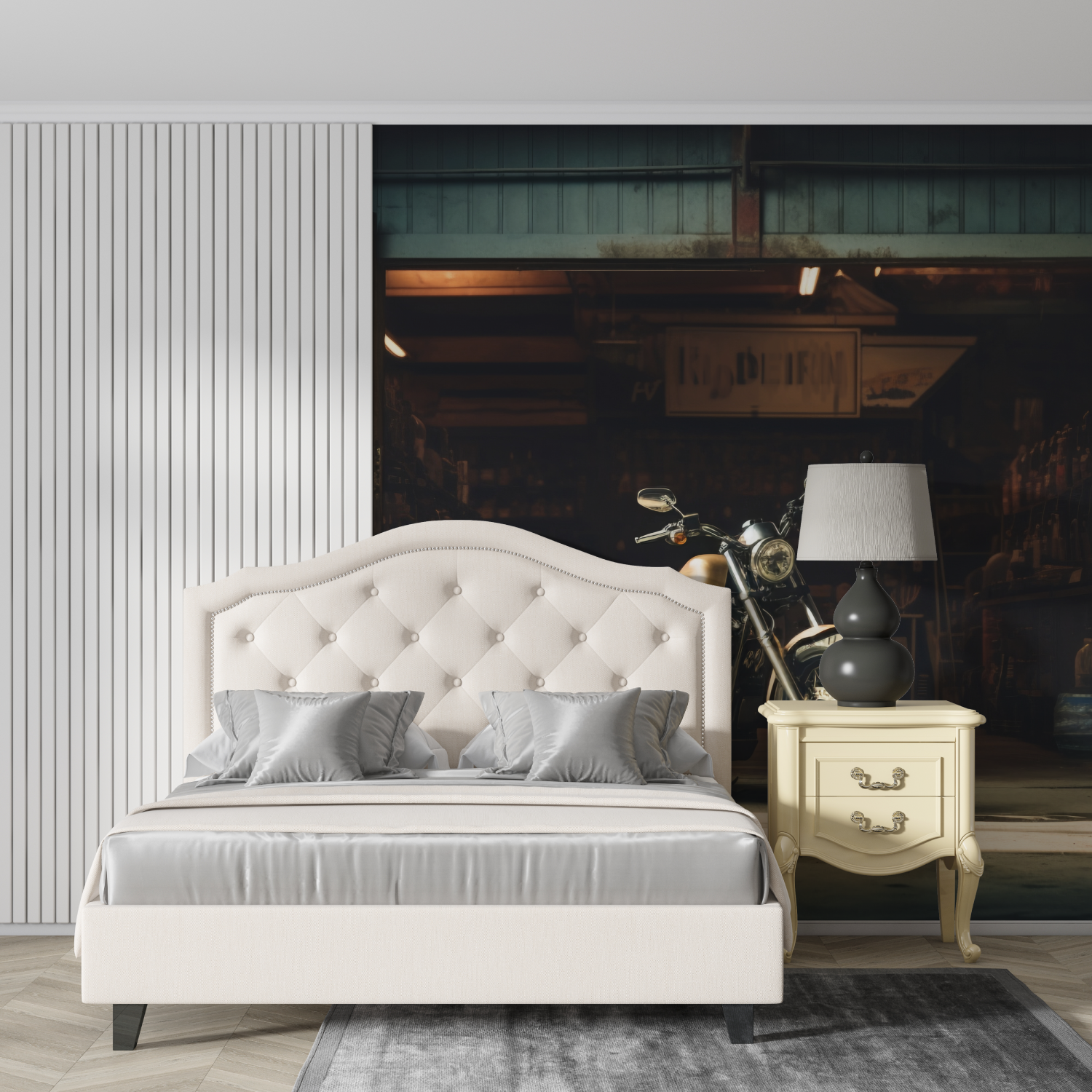 Harley-Davidson-Garage-Tapete | Wandbilder