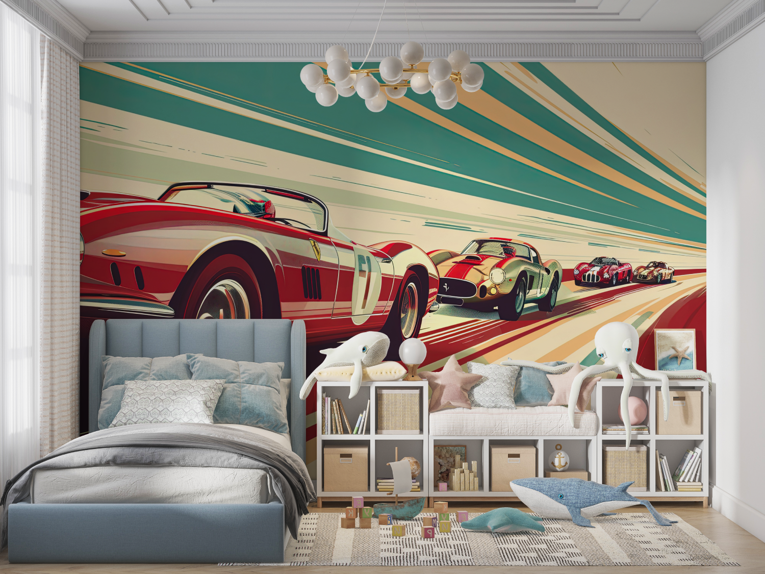 Papier-Malerei Course de Voitures - panoramique garçon