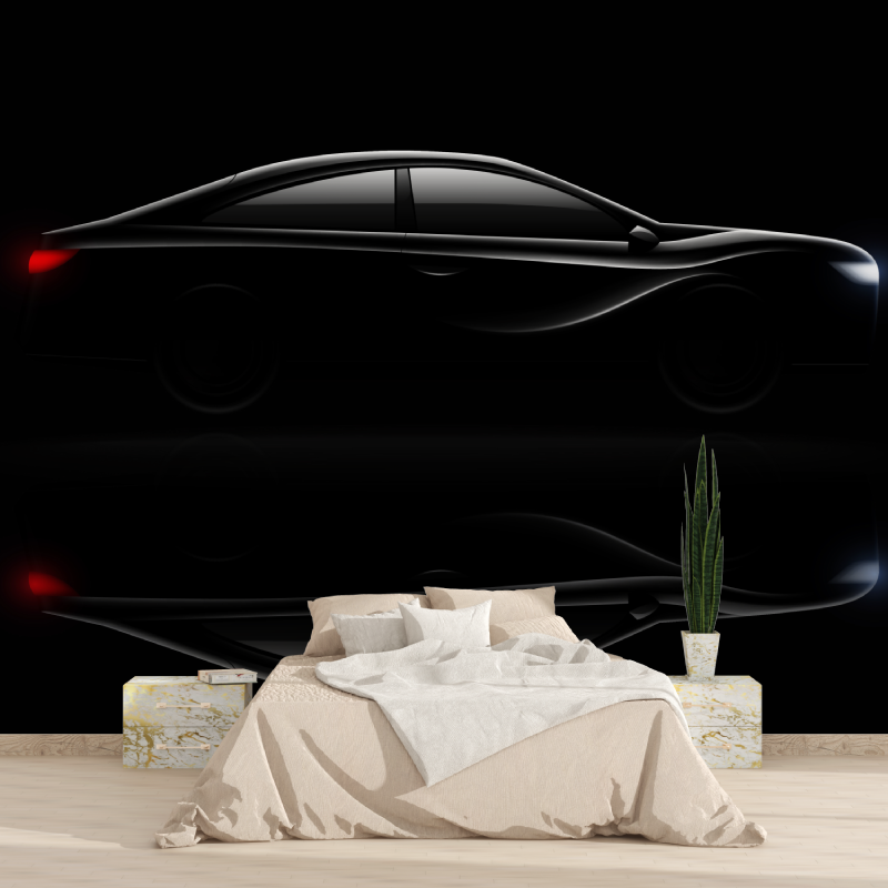 Schwarzes Auto-Wallpaper | Wandbild-Wallpaper