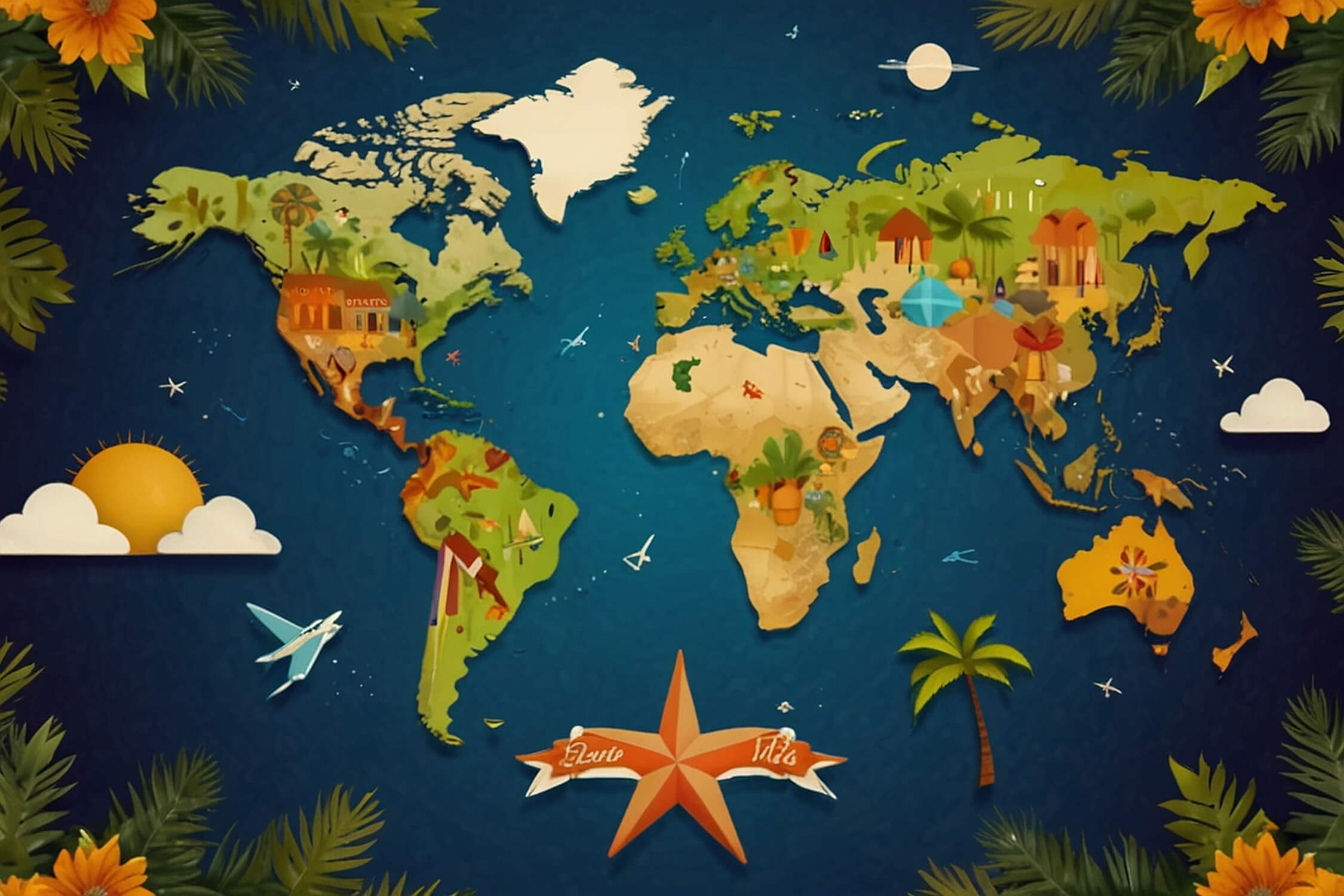 World Map Kids Wallpaper | Murals Wallpaper