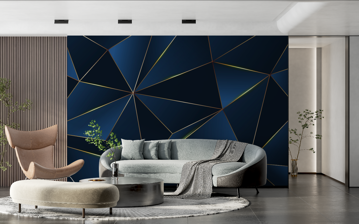 Blue Black Wallpaper | Murals Wallpaper