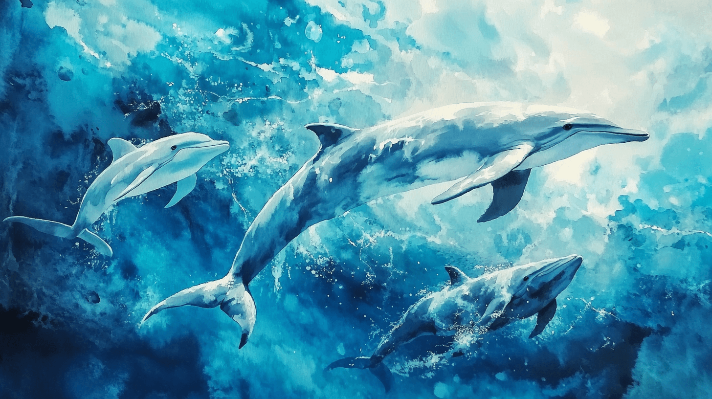 Whale and Dolphin Wallpaper | Murals Wallpaper