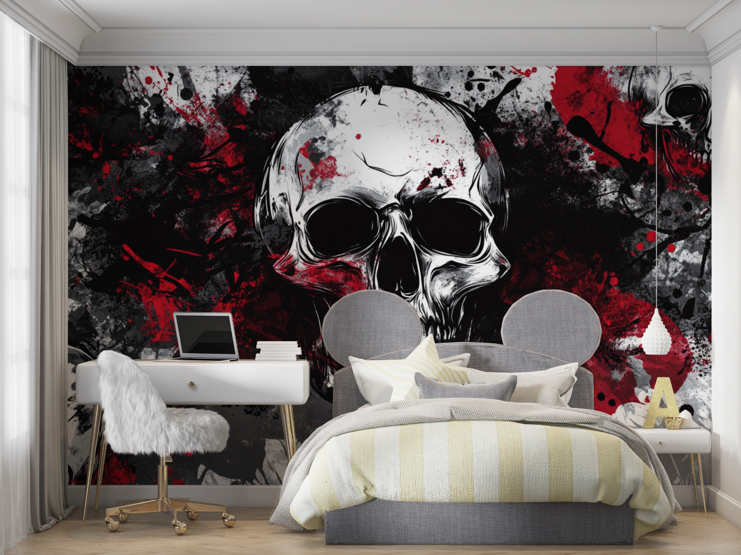 Hintergrundbild für Gaming-Konsolen mit Totenkopf | Wandbilder