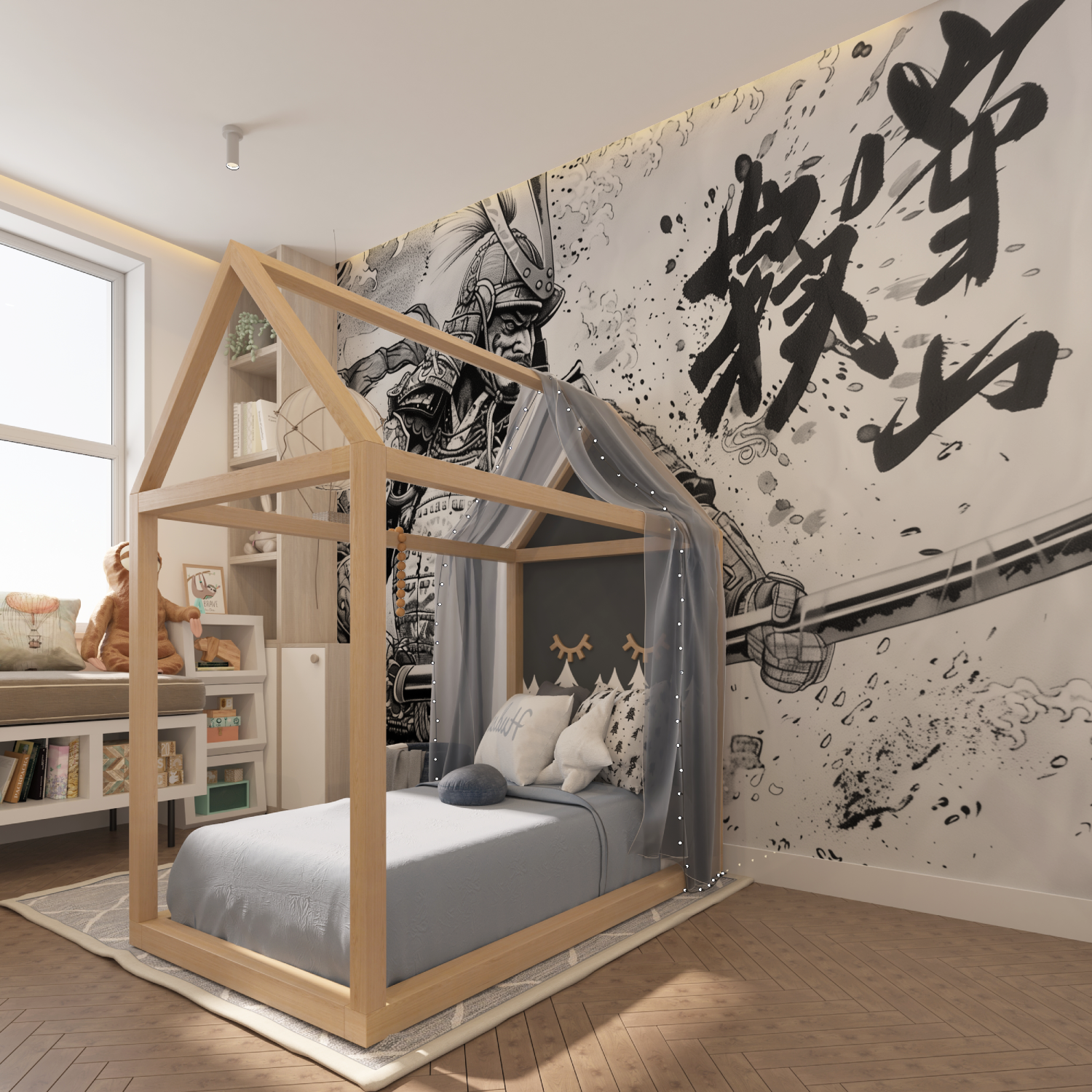 Black and White Samurai Wallpaper | Murals Wallpaper