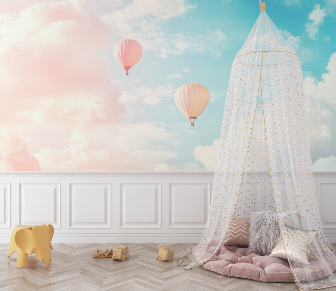 Hot Air Balloon and Sunny Day Sky Wallpaper | Murals Wallpaper