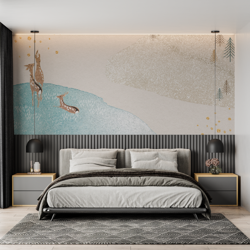 Watercolor Deer Wallpaper | Murals Wallpaper