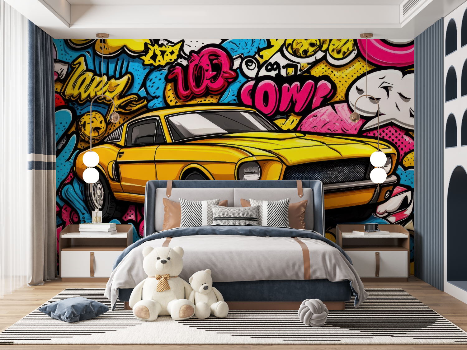 Teen Graffiti Car Wallpaper | Murals Wallpaper