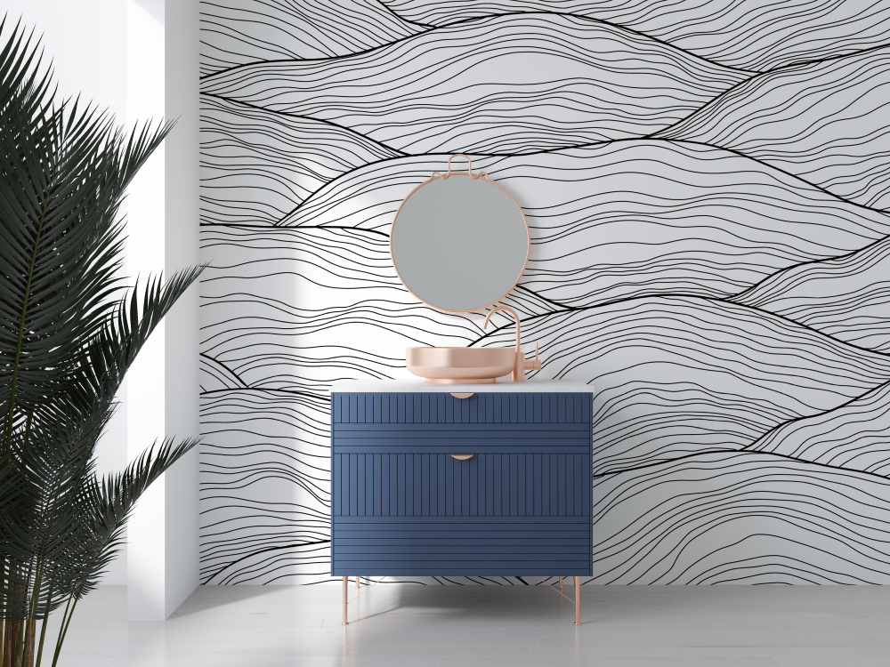 Abwaschbare Tapete für Badezimmer | Wandbilder Tapete