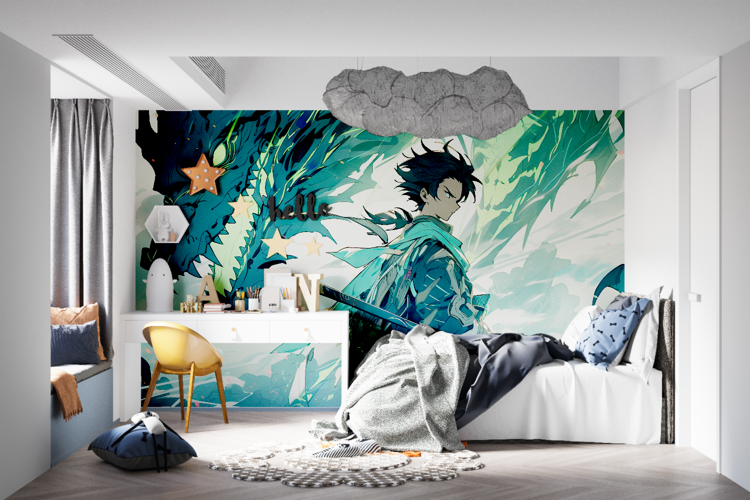 Green Dragon Wallpaper | Murals Wallpaper