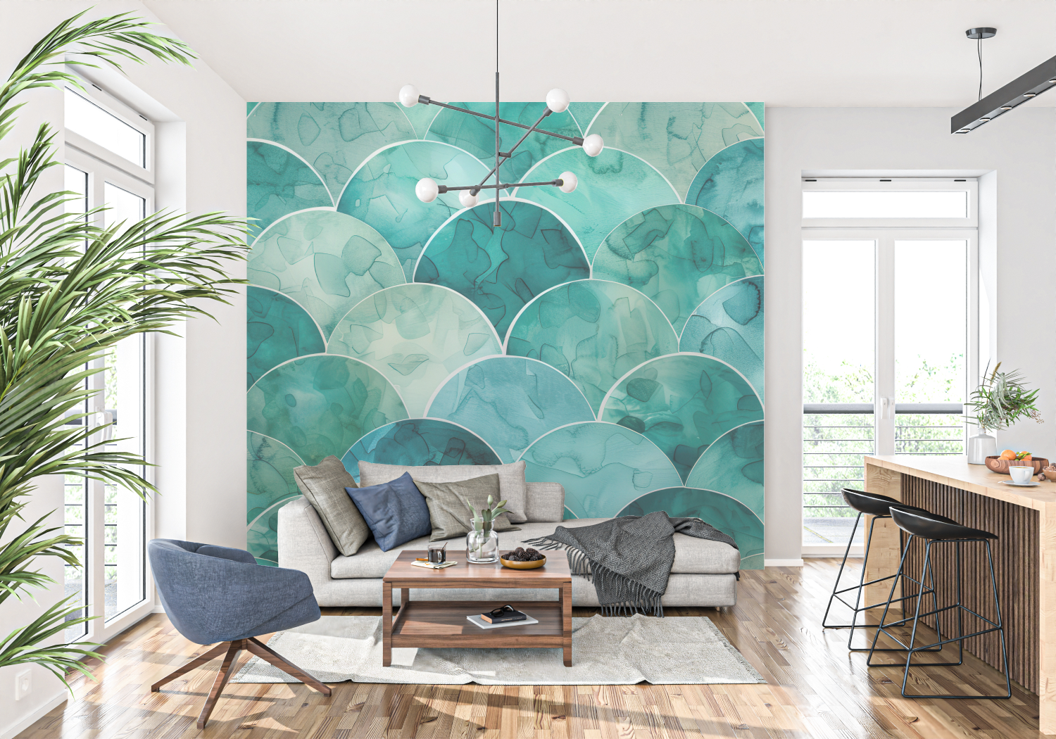 Duck Blue Non-Woven Wallpaper | Murals Wallpaper